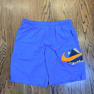 Nike Dri-FIT Athletics Graphic Training Shorts Medium Blue Orange 90s Summer